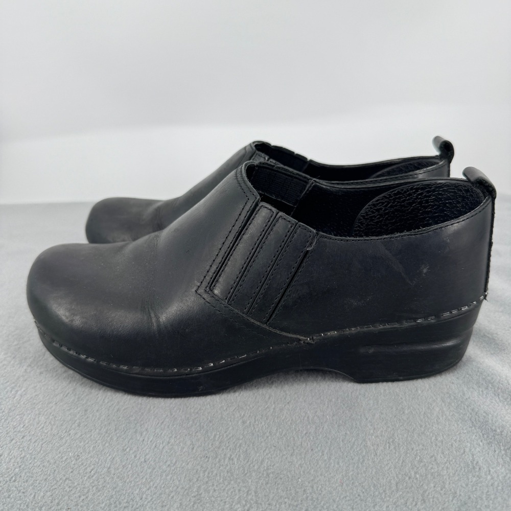 Dansko Womens 39 8.5-9 Black Leather Slip On Comfort Work Shoes 268020202